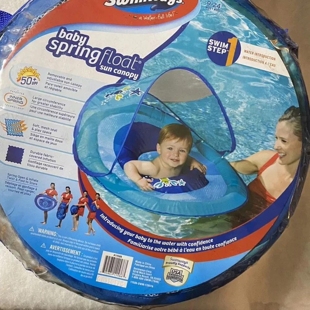 Swimways sun canopy Baby spring Float‎ 50+ UPF NWT swim step 1